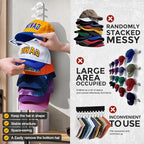 Hat Hook for Wall, 2 Pack Hat Organizer Hold up to 20 Hats,Hat Holder with Strong Adhesive and 8 Pack Screws, Cap Holder Hat Hangers for Wall Closet Door and Bedroom(B-white)