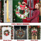 Wreath Door Hanger, Adjustable Wreath Hangers for Front Door from 15 to 25 Inch, Non Scratch Over the Door Hooks, 20lbs Metal Hook Perfect for Heavy Easter Halloween Christmas Wreaths Home Decorations