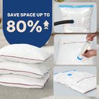 25 Pack Vacuum Storage Bags (5 Jumbo/5 Large/5 Medium/5 Small/5 Roll M) Space Saver Bags, Vacuum Seal Bags with Hand Pump for Comforters, Blankets, Bedding, Pillows and Clothes
