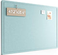 Fluxynara Large Bulletin Board, 47.2" x 35.4" Cork Board Alternative with 24 Safe Removable Adhesive Tabs, Foldable Felt Pin Board for Home Office, Classroom, Bedroom,Entryway for Walls—Aqua Blue