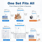 HOUSE DAY 22 Pack Vacuum Seal Bags For Clothing Travel, 80% Space Saving Travel Vacuum Bags with Electric Pump, Vacuum Storage Bags For Clothes, Comforters, Blankets, Moving, Storage & Organization