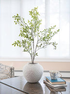 White Ceramic Vase Flower Vase, Big Textured Round Vase for Centerpieces, Kitchen, Living Room, Bedroom Decor Gifts