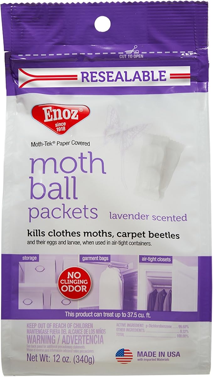 Enoz+E112.6T+12+Oz+Lavender+Scented+Moth+Ball+Packets