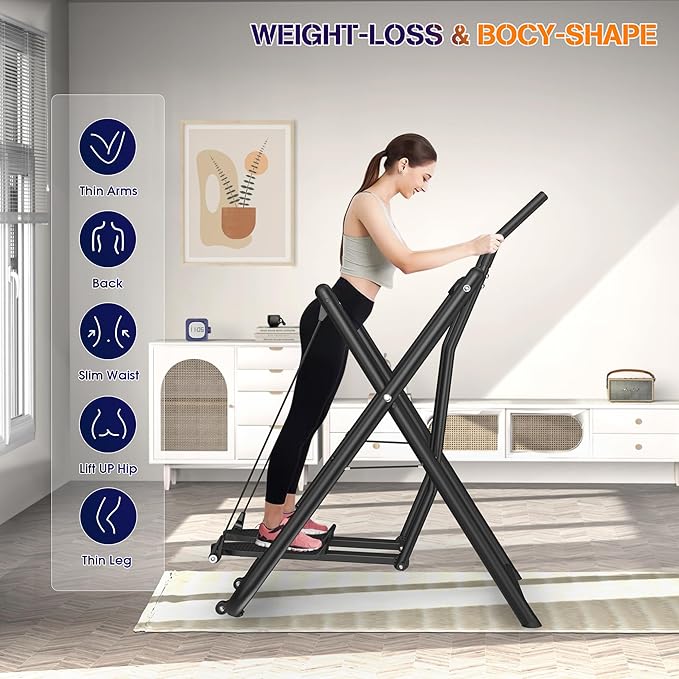 Air Walk Elliptical Glider Machine,Ellipse Machine for Home Cross-Training Arm/Leg Cardio Workout Equipment,Fully Assembled Low-Impact Design for Home Gym,600LBS Loading Capacity-New Version