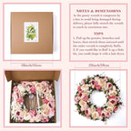 Peony Wreath 23'' Spring Wreaths for Front Door, Artificial Large Floral Wreath for Front Door Wall Decor, Valentine’s Day Home Wedding Housewarming Gift EZsenses (Light Pink)