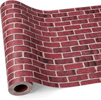 Hahafelt 1.3x39 ft Fabric Bulletin Board Roll Reusable Waterproof Erasable Bulletin Board Wrinkle Resistant Non-Woven Fabric Roll for Background Decor DIY Craft(Brown,Brown Brick)