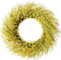 26 Inch Spring Wreaths for Front Door, Large Artificial Forsythia Flowers Wreath, Spring Summer Floral Wreath All Season for Home, Wall, Window, Porch, Wedding, Farmhouse Decor (Yellow)
