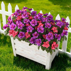 Artificial Fake Flowers for Outdoor, 8 Bundles Faux Plants Silk Flowers Spring Decoration UV Resistant No Fade Plastic Flowers for Outside Planters Home Porch Patio Yard Garden Decor
