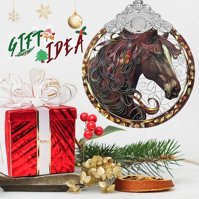 Horse Stained Glass Orament - Christmas Ornament - Christmas Decorations for Tree - Holiday Present ldeas - Gift Exchange