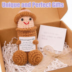 Emotional Support Plushies Funny Gag Doll Wearing Removable Hats Positive Crochet Birthday Gift for Men and Women Friends, Weird Things Motivational Office Decor Valentine‘s Day Gifts(wilym)