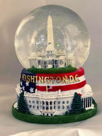 Washington, D.C. Snow Globe with Famous Buildings and Monuments - American Flag Base - Large