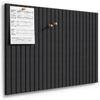 MaxGear Large Cork Boards for Walls 36" x 24", Black Felt Bulletin Board Tiles for Office Decor, 6 Pack Felt Wall Tiles with Slat Paneling, Push Pin Board Home Wall Organizer