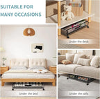 Under Bed Shoe Storage with Wheels, Space Saving Shoe Organizer with Sturdy Metal Frame & Breathable Mesh, Suitable Under the Bed, Sofa and Desk, 2 Packs