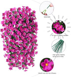 HyeFlora Artificial Fake Hanging Flowers Plants for Outdoor Outside Spring Decor, 2 PCS Faux Silk Fuchsia Daisy UV Resistant Look Real Orchid Long Vines for Home Porch Patio Window Planter Decoration