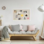 DAHAPYBOO Cork Board with Linen White,Bulletin Board 30"x20" Hanging Corkboards for Office Home School Message Board or Vision Board Decoration.
