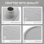 EOSAHR Modern Wooden Risers for Display: Farmhouse Pedestal Stand for Home, Kitchen and Bathroom Counter Decor - Stylish Round Waterproof Decorative Tray for Organize Soap, Sink, Jewelry (Gray)