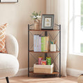 VECELO Corner Table/Cabinet with Storage Shelves, Free-Standing Organizer for Compact Space in Living Room/Study/Lobby/Bedroom