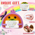 Handmade Positive Rainbow Crochet Doll, Inspirational Thank You Gift for Coworkers Boss Leader Staff, Positive Energy & Appreciation "May You Be Proud of The Work That You Do" Perfect for Retirement