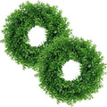 U'Artlines 2Pack 17" Front Door Wreaths Artificial Spring Summer Greenery Hanging Garland for Home Wedding Wall Window Decoration (17'' Boxwood,2)