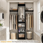 48" Closet Organizer System, 4FT Closet System for Small Closets with 4 Hanging Rods & 3 Shelves, 80"H Small Closet Organizers and Storage for Bedrooms, Cloakrooms, Black