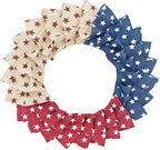 Patriotic Wreath for Front Door Red White Blue Wreath 4th of July Wreaths for Door Wall Memorial Day Decor Independence Day Hanging Decoration for Outside Home Farmhouse Holiday (Little Star)