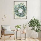 Sggvecsy Blue Daisy Wreath 24 Inch Spring Summer Fake Silk Floral Wreath with Green Eucalyptus Leaves and Lavender for Front Door Window Wall Wedding Farmhouse Festival Decor
