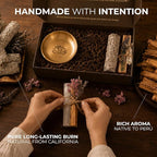 Anima Premium Energy Cleansing Set – White Sage Smudge Sticks, Palo Santo Sticks, Clear Quartz & Selenite Crystal with Smudge Bowl for Crystals & Home Cleansing, Meditation & Manifestation