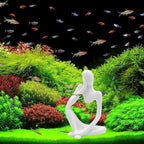 Thinker Statues and Sculptures, Resin Thinker Statue Ornaments, Abstract Style Sculptures, Housewarming Gifts, Housewarming Decorations, Living Room Dining Desk Decorations (White Right, Small)