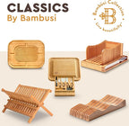 Bambüsi 4 Pack Drawer Dividers - 2.6" High, 16-22" Adjustable Drawer Bamboo Organizers for Clothes, Expandable Dresser Separators in Bedroom/Bathroom/Kitchen/Office Organization and Storage (Black)