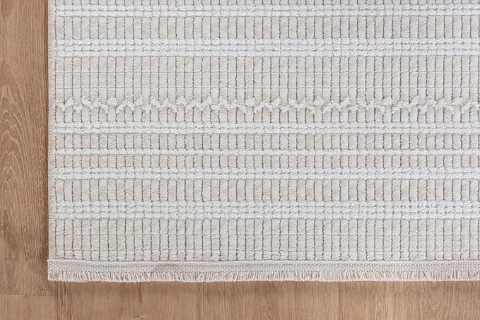 Modern Indoor Rug Stripe 8x10 Area Rugs for Living Room Luxury Kitchen Bedroom Durable Soft Geometric Durable Low and High Pile Stain Resistant Non Shedding Area Carpet 8x10