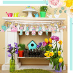 Maitys 36 Pcs Spring Flower Wooden Ornaments Sunflower Tulip Easter Tree Decoration Floral Gnome Hanging Wood Cutout Pastel Spring Decor for Home Small Tree Party(Dreamy)