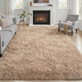 6x9 Area Rugs for Living Room Bedroom: Ultra Soft Fluffy Shag Rug Upgrade Non-Slip Non-Shedding Large Fuzzy Plush Carpet Indoor Floor Carpets for Kids Room Playroom Nursery Dorms Home Decor Beige