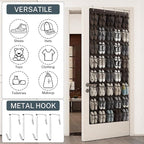 40-Pocket Over the Door Shoe Organizer - Large Mesh Pocket Hanging Shoe Organizer,Behind the Door Shoes Storage Holder Hanger (Coffee color)