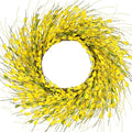 GTIDEA 26 Inch Spring Wreaths for Front Door Large Spring Door Wreath Wild Floral Summer Forsythia Flower Wreaths Outside All Season for Farmhouse Porch Wedding Living Room Home Easter Decor (Yellow)
