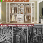 Aheaplus Closet System with 4 Drawers, 8FT Wood Closet Organizer System, 96’’ Walk-in Closet Wardrobe with Tower, 4 Hang Rods, 2 Top Shelves, Built In Closet Insert System, Fits Spaces 4-9 ft, White