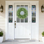 24 Inch Summer Wreaths for Front Door Wreath Spring Outdoor Green Door Wreath for All Seasons Porch Living Room Bedroom Window Wall Indoor Outdoor Farmhouse Home Decoration