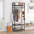 Tribesigns Small Heavy Duty Clothes Rack Set of 10 with Shelf and Hanging Rod, Freestanding Closet Organizer, Industrial Hall Tree Garments Rack for Small Space,Bedroom,27'' W X 69'' H, 10 pcs