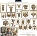 Newinhome Animal Heads Wall Decor (Includes Metal Frame) Resin Animals Sculptures Head Wall Hanging Decoration Gold vintage Wall Sculpture for Living Room Bedroom Office(Bulldog)