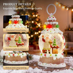 Santa Christmas Snow Globe， Musical Snow Globe，LED Lights and Swirling Glitter, Santa Chef Baking Theme Christmas Decorations Indoor, Gift for Adults and Kids