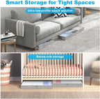 3 Inch Low Profile Under Bed Storage Drawer 4 Pack, Lightweight Underbed Clothes Storage Container Bins with NO STURCTURE, Shallow Storage Bag for Dorm & Home, With Clear Lids & Water-Resistant Fabric