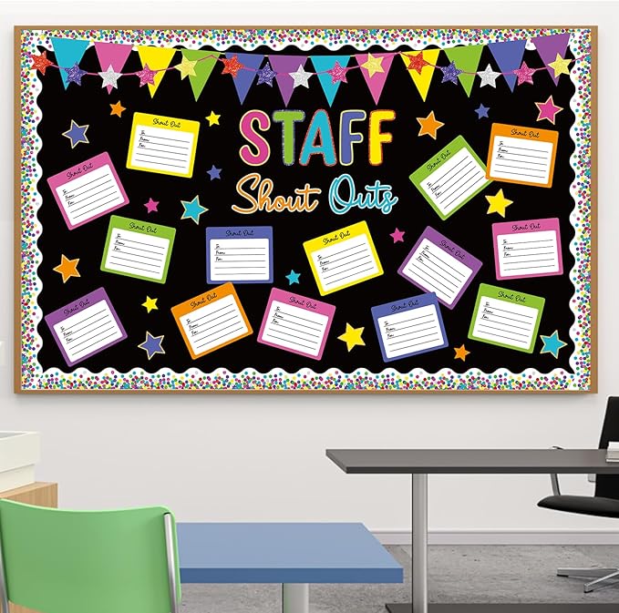 Employee Recognition Bulletin Board Decor - 20 Paper Cutouts Expressing Appreciation and Acknowledgment, Perfect for School, Classroom, and Office Wall Decor