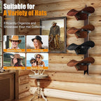 Cinati Cowboy Hat Rack Wall Mount - Wooden Western Rustic Metal Hanger With Arrow Sign Board - Holds up to 4 Hats, Fedora, Sun Hats (1 Pack)