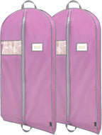 BALEINE 2PK Heavy Duty Garment Bag with Shoe Storage Travel Bag for Dresses, Suit, Coats Travel Essential (60", Pink)