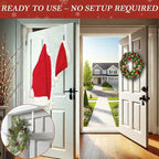 12" Metal Wreath Hanger for Front Door, Non-Scratch, 2 Pack White Wreath Hanger Heavy Duty, Over-the-Door Hooks for Hanging Welcome Sign, Wreath Holder for Easter, Halloween, Christmas Decorations