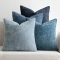MIULEE Pack of 4 Couch Throw Pillow Covers 22x22 Inch Neutral Blue Soft Decorative Chenille Pillow Covers Farmhouse Accent Cushion Covers for Boho Western Spring Coastal Decor Sofa Bed Living Room