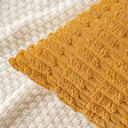 MIULEE Pack of 2 Corduroy Decorative Lumbar Throw Pillow Covers 20x12 Inch Soft Boho Striped Pillow Covers Modern Farmhouse Home Decor for Summer Sofa Living Room Couch Bed Gold Yellow