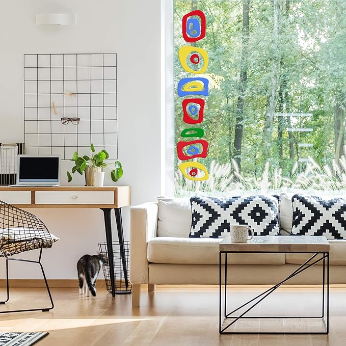 Atomic Mobiles Multi Color Retro-A-GoGo Hanging Art Mobile 9”x48” - Groovy Mid Century Modern Style Home Decoration - Impressive Gift Idea - Home, Office, and Your Work from Home Office Decor!