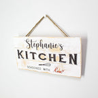 Personalized Wooden Kitchen Wall Decor, Farmhouse Last Name Signs for Home, Family Sign, Housewarming Gifts, Wedding Gift, Friends Gift - 6"x12" - White Rustic