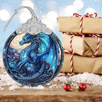 Irina Dragon Stained Glass Christmas Ornament - Beautiful Dragon Christmas Tree Decoration, Gift Idea