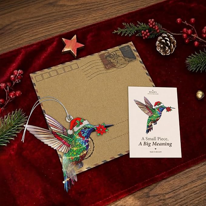 Hummingbird Gifts for Women - Christmas Ornament 2026 - Beautiful Christmas Ornaments Decorative Hummingbird with Meaningful Story Card Humming Bird Valentines Birthday Teacher Gift